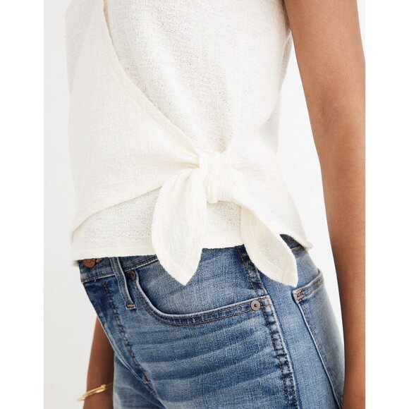 MADEWELL Wrap Tie Top Ivory sz XS Women's - Picture 5 of 11